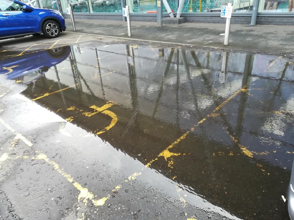 The flooded parking bays