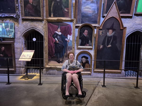 Image of a wheelchair user at  an exhibit