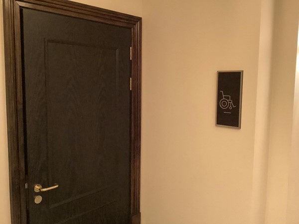 Entrance to accessible toilet.