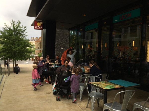 Exterior of cafe.