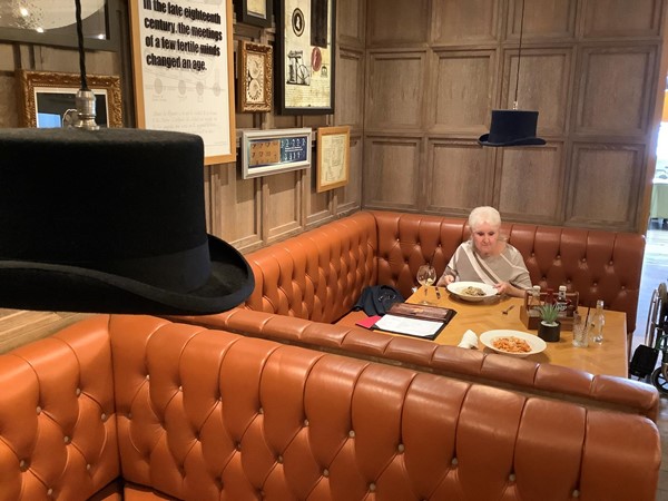 Person eating dinner