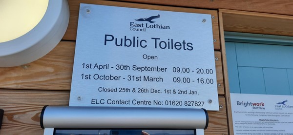 Picture of sign saying "Public Toilets"