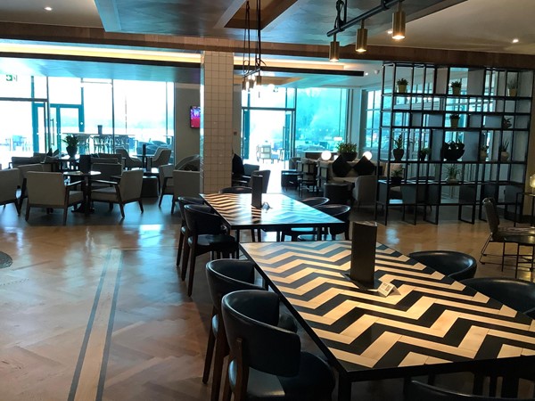 Seating area within the hotel dining room