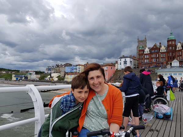 On Cromer pier in typical British seaside weather