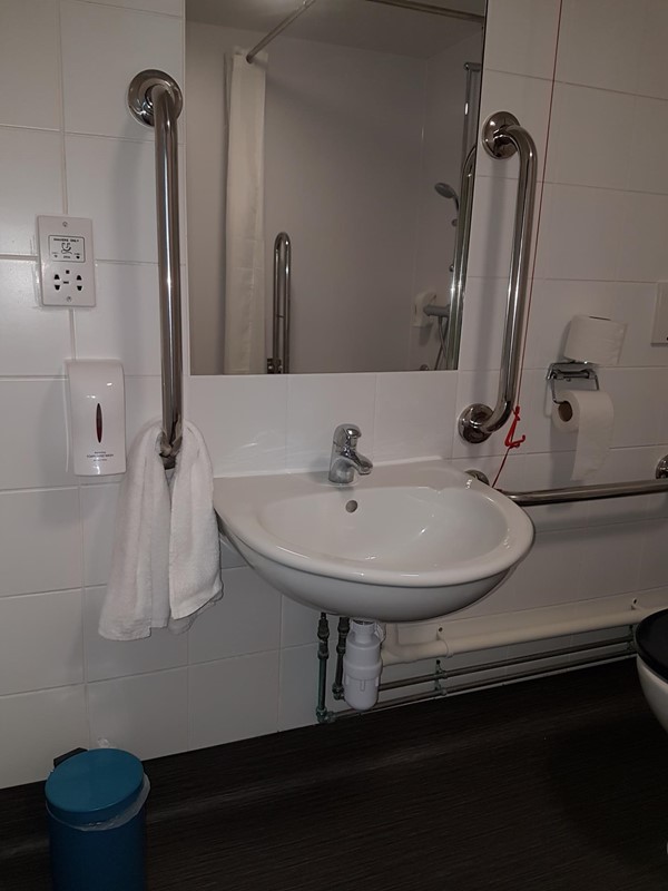 Sink with grabrails