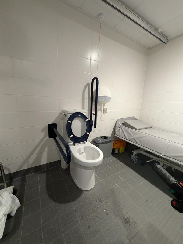 Image of the Changing Places toilet, the toilet is close to a change bed