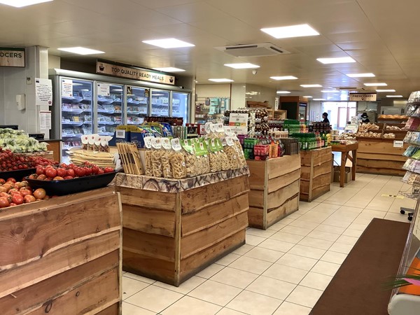 (2) carefully placed items giving plenty of room to get around