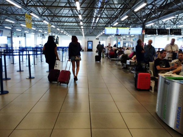 Departures lounge at Ciampino Airport.