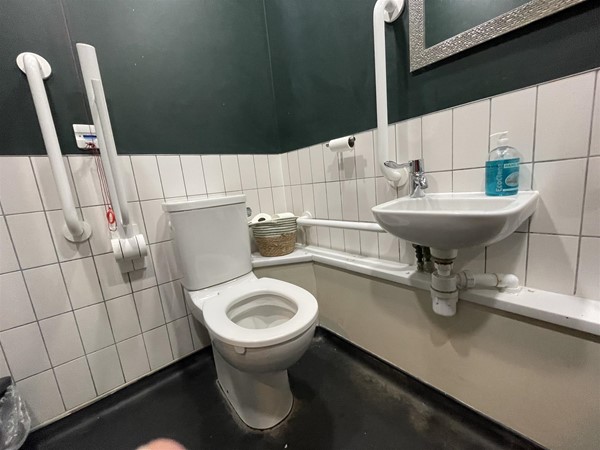 clean and functional with a mirror too high for any wheelchair user