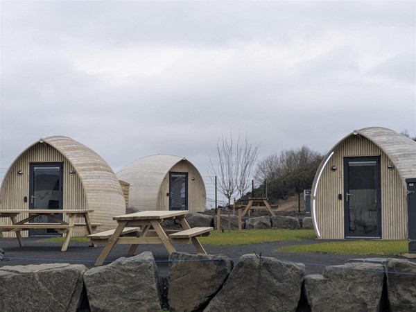 Image of small wooden cabins