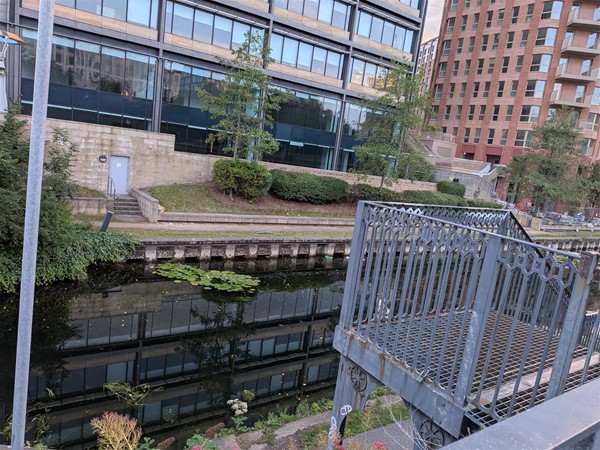 image of staircase down to the canal walkway Whitehall Road entrance