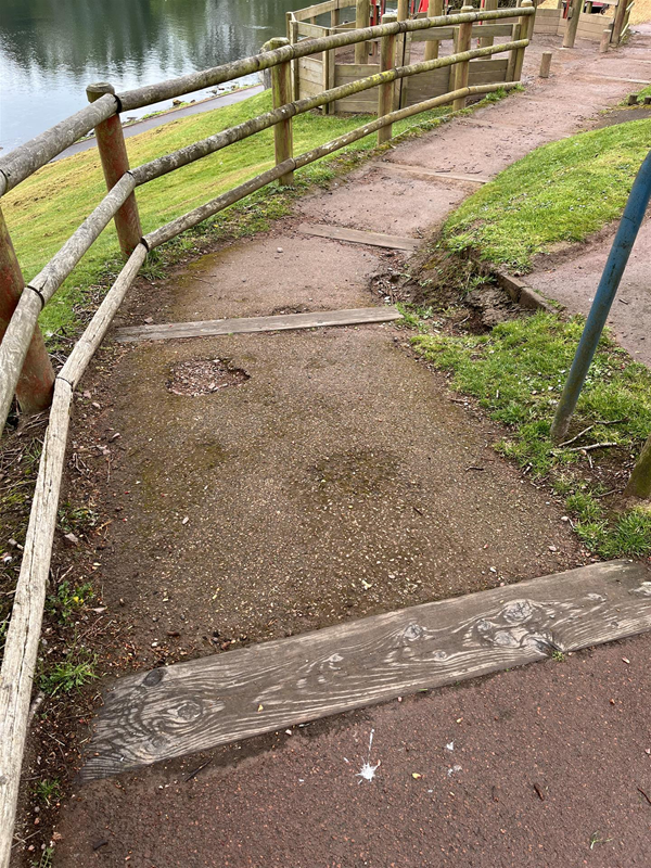 Tarmac path with sleepers