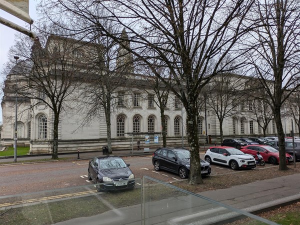 Image of parking spaces at the museum
