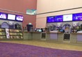 Main lobby area and food and drink kiosk.