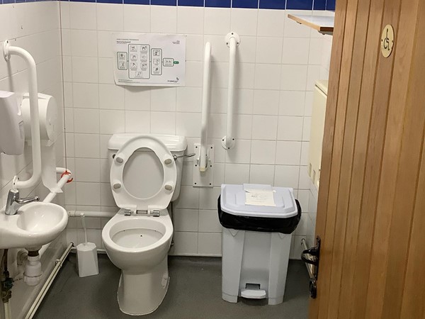 The disabled toilet is just along the corridor past the tea room counter, it’s small but very clean