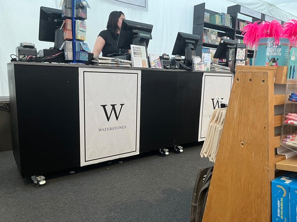 Image of the checkout area in the bookshop.