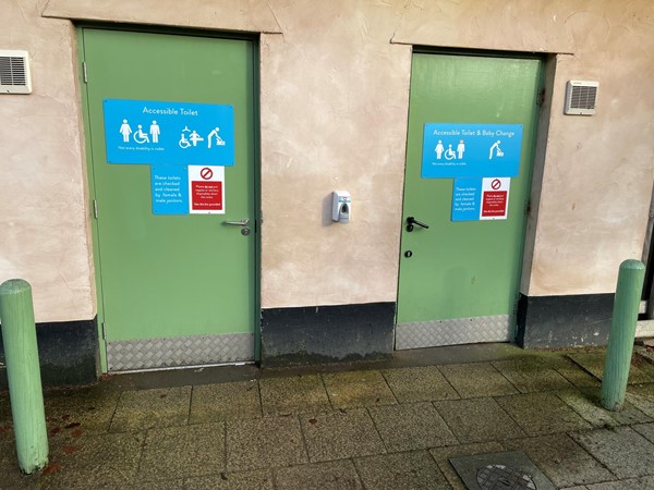 Accessible toilet doors