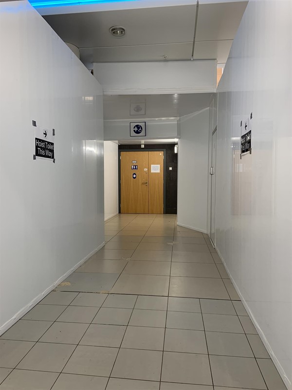 image of the corridor leading to the Changing Places toilet