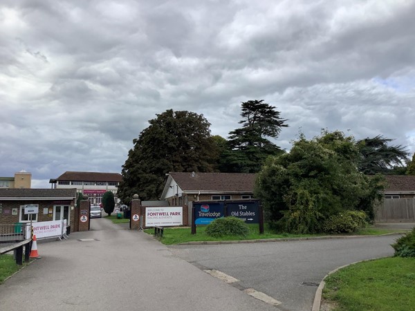 Park entrance and signs
