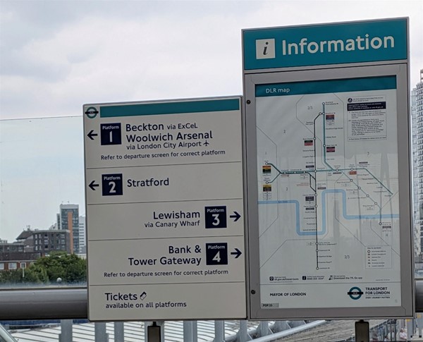 Image of platform signage from overpass