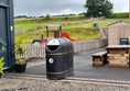 Litter bin outside the Highland Farm Cafe