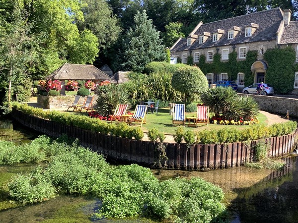 Deckchairs in a garden