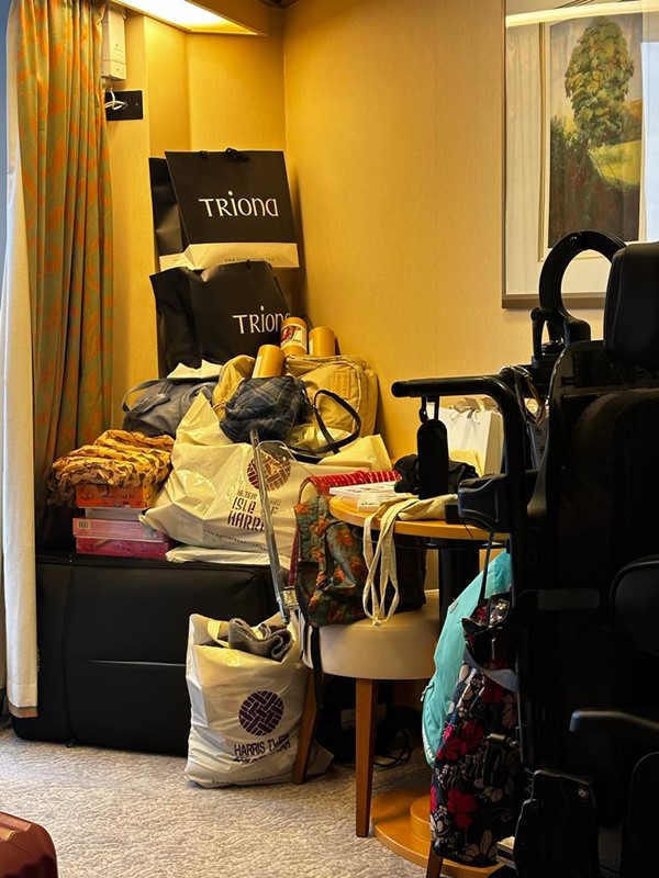 Well the advantage of a large disabled cabin meant that there was plenty of room for the shopping. Also having my WAV at the dock meant it could also easily come home with us.