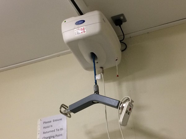Picture of the hoist in the Changing Places toilet