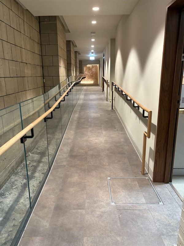 Slope up to the toilets on the ground floor.