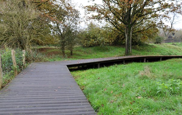 Duckboarding to walk around the site