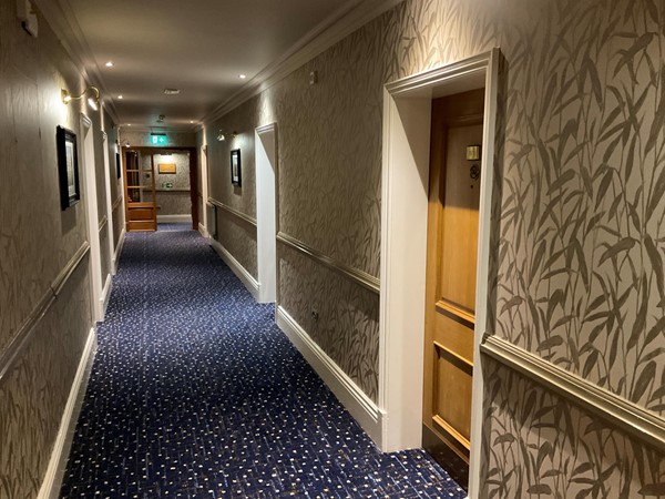Wide passage towards toilets