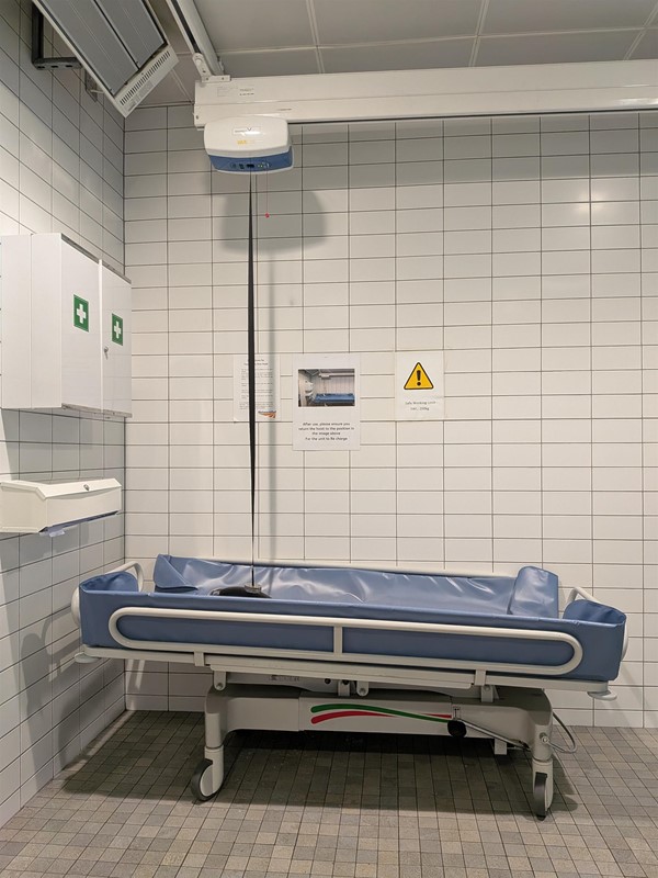 image of the changing bench and hoist