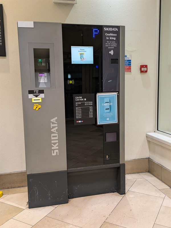 Image of payment machine for car park