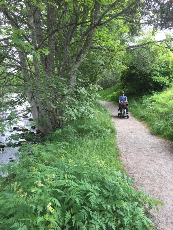 Scooting along the path