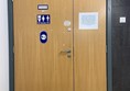 image of the closed door into the Changing Places toilet