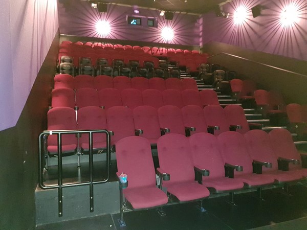 Image of the layout of the screen I was in during this visit, wheelchair space was at the front in the right hand corner.