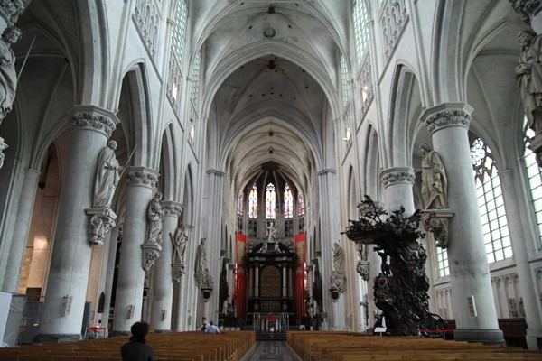 St Rombouts cathedral interior with huge pulpit