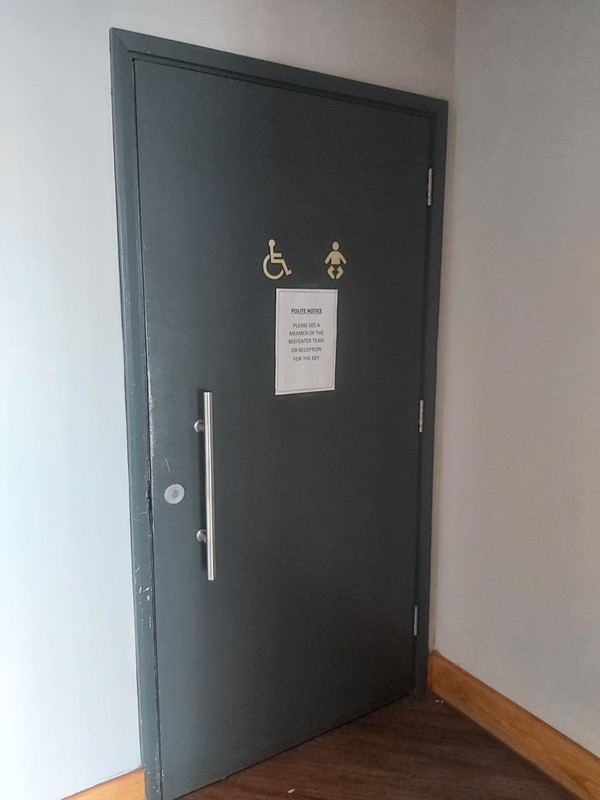 Picture of accessible toilet door