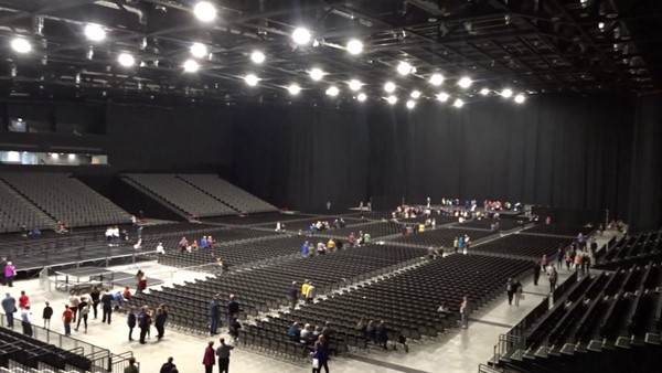Photo from google of the empty hall ‘set up for a seated gig’ which is what this was set up to be.