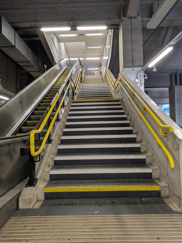 Image of stairs at with grab rails