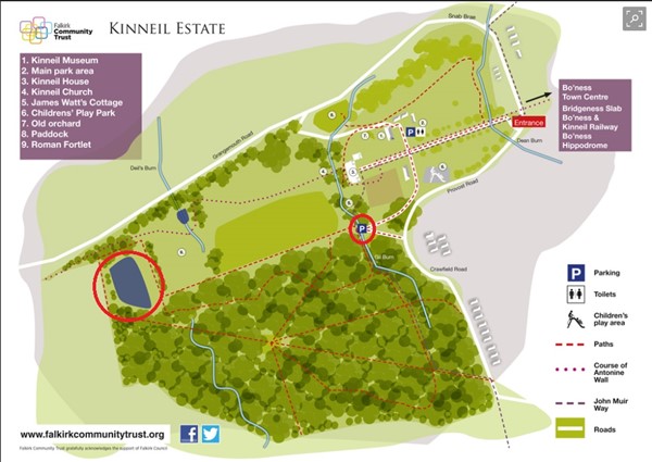 Photo of a map of the estate.