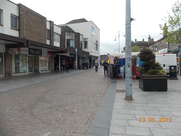 This is a photo looking from the Nationwide towards Coatbridge Fountain