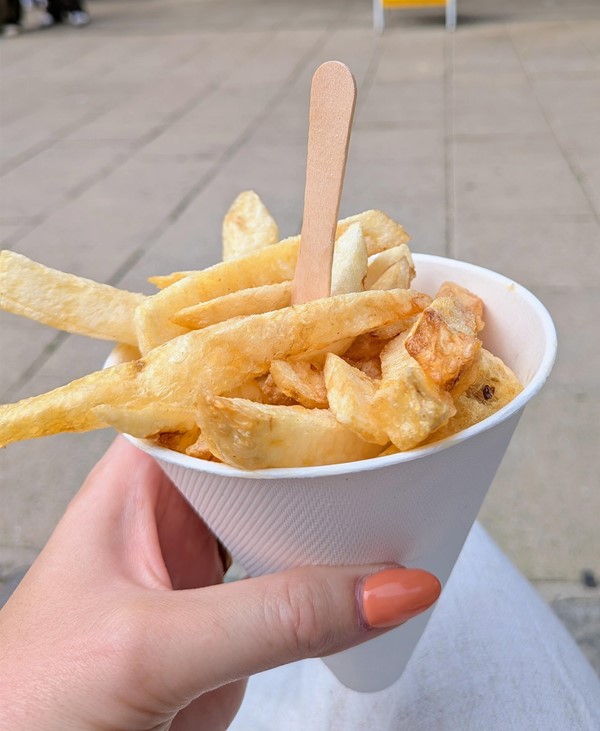 Image of cone of chips from Norwich Market