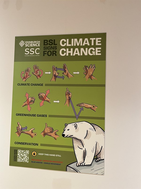 BSL signs for Climate Change poster.