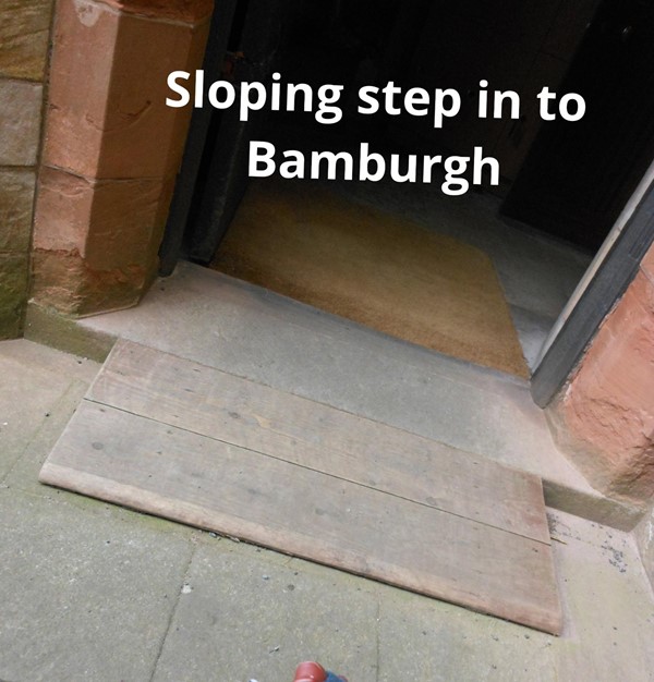 Sloping step into Bamburgh