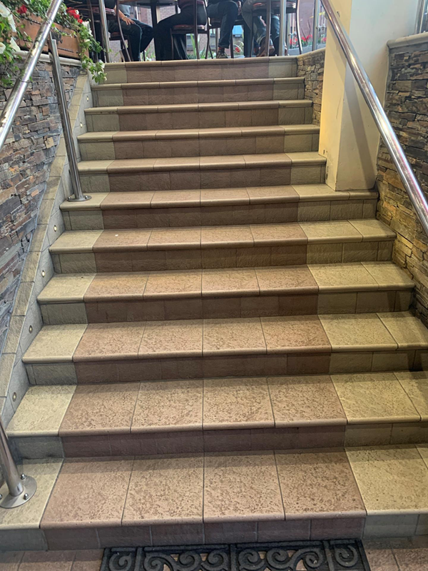 The steps into the building which aren’t highlighted.