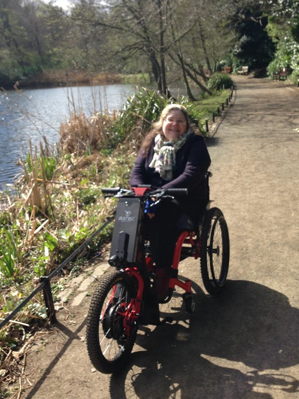 Wrapped up for a run round the pond to try  new chair & Batec. Wow! The best I've felt in years!