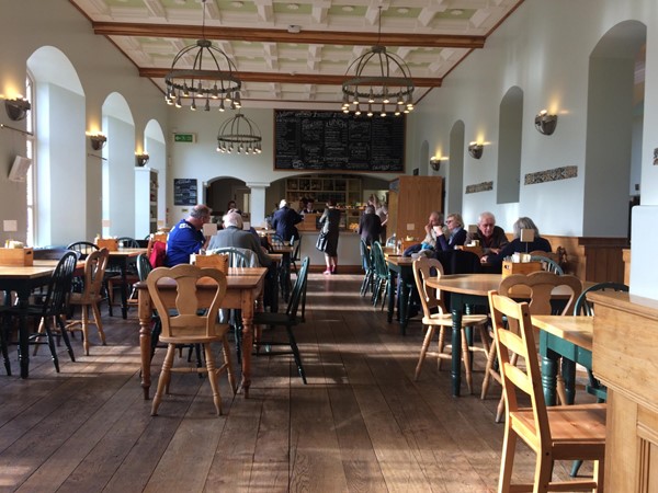 Light and attractive cafe. There is also outdoor seating