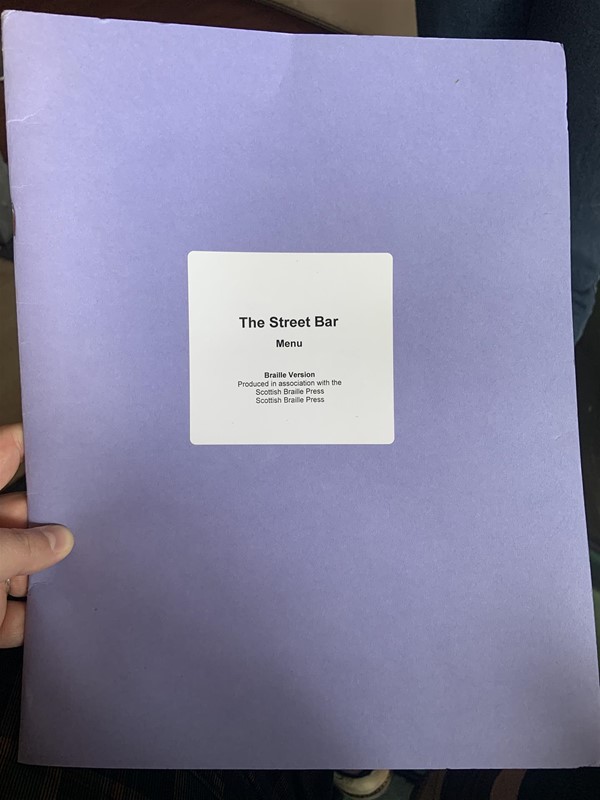 Image of a Braille menu