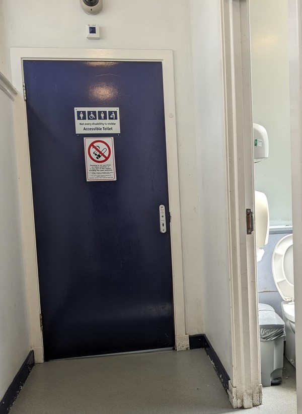 Image of Paisley Gilmour Street Railway Station accessible toilet door